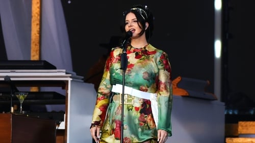Lana Del Rey on stage at BTS