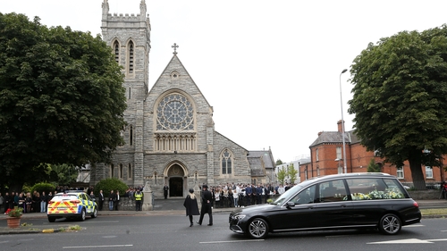 Mourners gathered at Donnybrook for the funeral of Max Wall