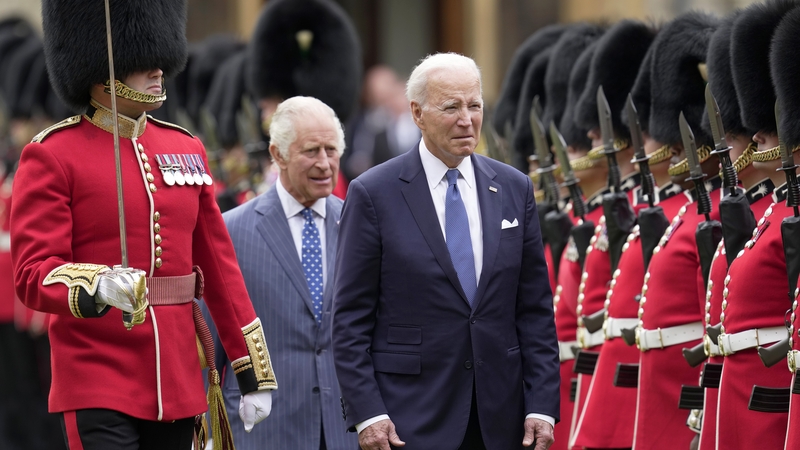 Joe Biden agus an Rí Séarlas i Windsor inniu