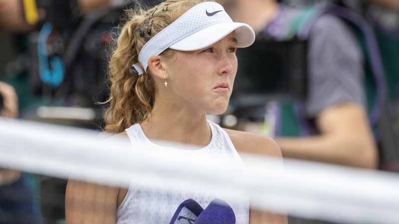 Mirra Andreeva's face is etched with emotion after her loss to Madison Keys