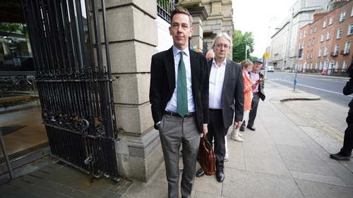 RTE's highest-paid presenter Ryan Tubridy arrives at Leinster House, Dublin, this morning