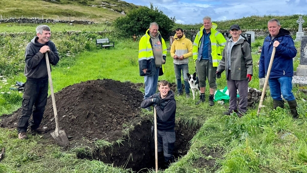 Preparations at St Colman's Monastery for the return and burial of remains stolen in 1890