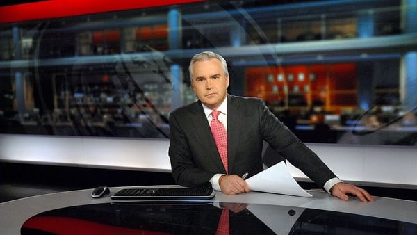 Huw Edwards in N9 news studio for the Ten O'Clock News (file pic)