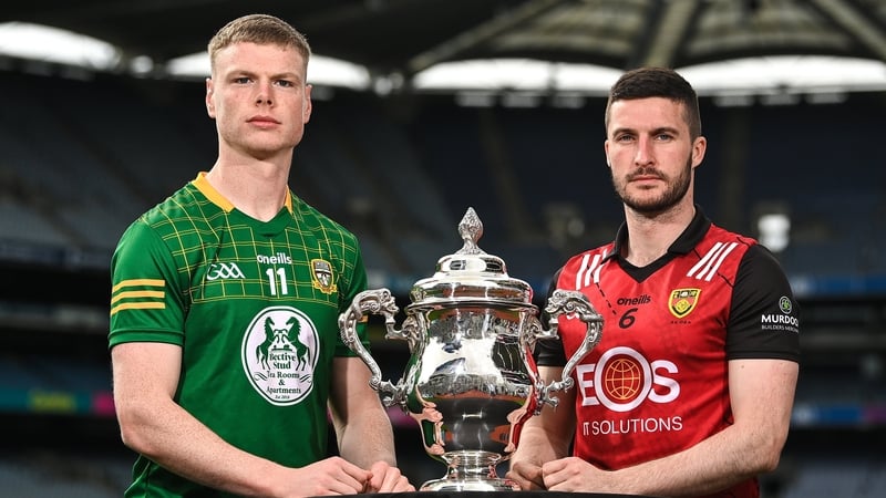 Meath's Matthew Costello with Niall McParland of Down