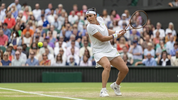 Ons Jabeur in action during her victory over Aryna Sabalenka