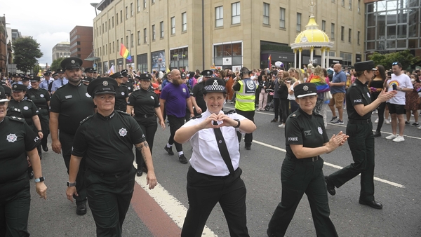 PSNI officers were applauded when they first paraded in uniform alongside gardaí at the event in 2017 (File image)