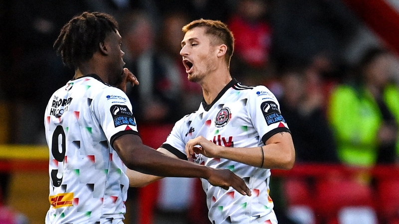 Jonathan Afolabi celebrates with Bartlomiej Kukulowicz after his equaliser