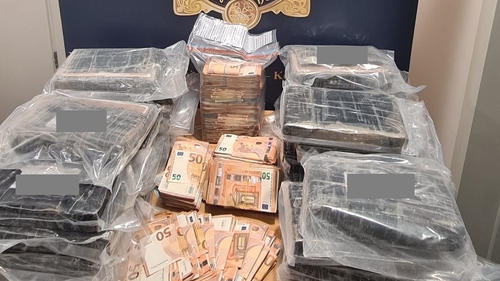 During the initial search, 29kgs of suspected cocaine with an estimated value of €2m and around €112,000 in cash were discovered