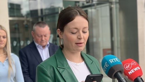 Ciara Mangan speaking outside court today