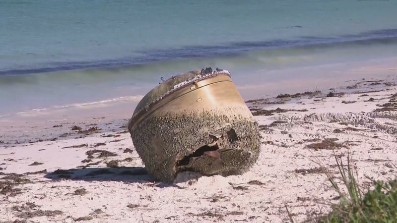 The giant cylinder washed up near Green Head in Western Australia