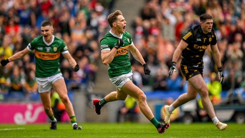 Gavin White celebrates his goal against Derry in Croke Park