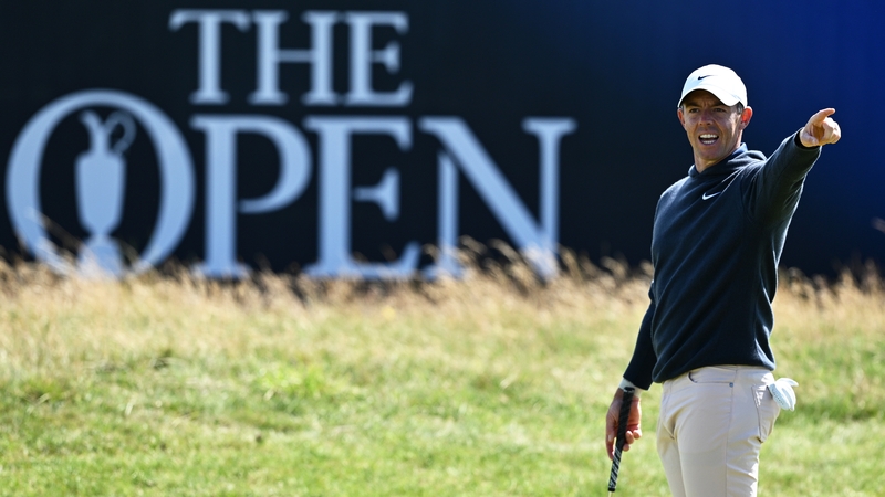 Rory McIlroy practices at Royal Liverpool