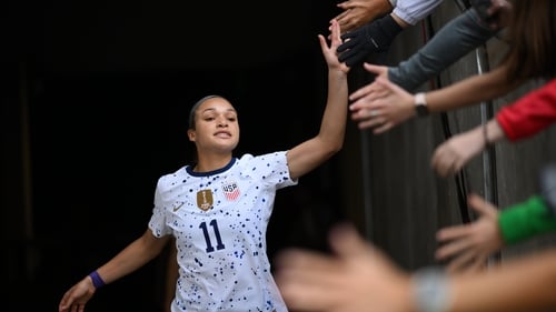 Sophia Smith greets supporters in Austin ahead of Ireland's friendly against the USWNT in April