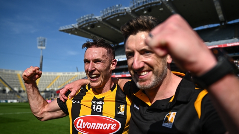 Cillian Buckley and Derek Lyng after the Leinster final win over Galway