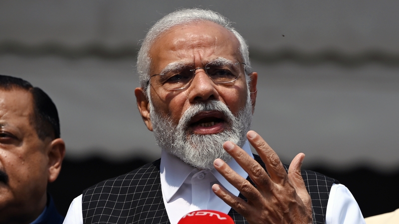 Indian Prime Minister Narendra Modi speaking ahead of parliament