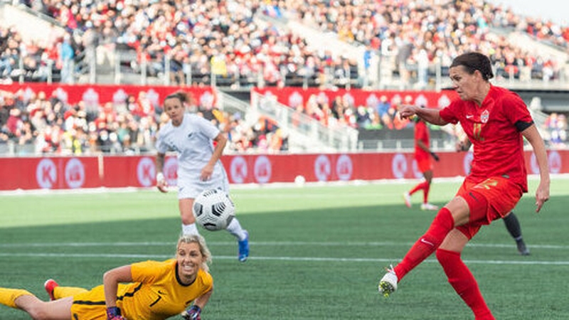 Christine Sinclair will be looking to add to her haul of 190 international goals against Nigeria