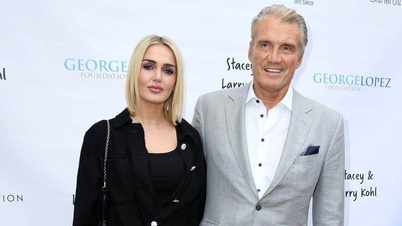 Emma Krokdal (L) and Dolph Lundgren