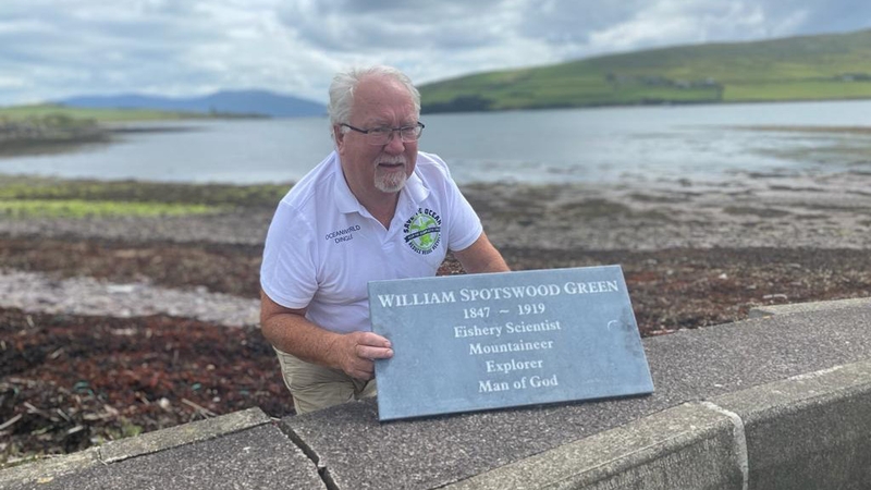 A plaque to William Spotswood Green was commissioned by a fellow marine scientist and fisheries expert Kevin Flannery