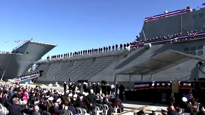 The commissioning of the US ship in Australian waters reflected 'shared commitment to upholding the rules-based order'