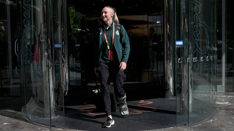 Louise Quinn leaving Ireland's team hotel in Brisbane on Sunday