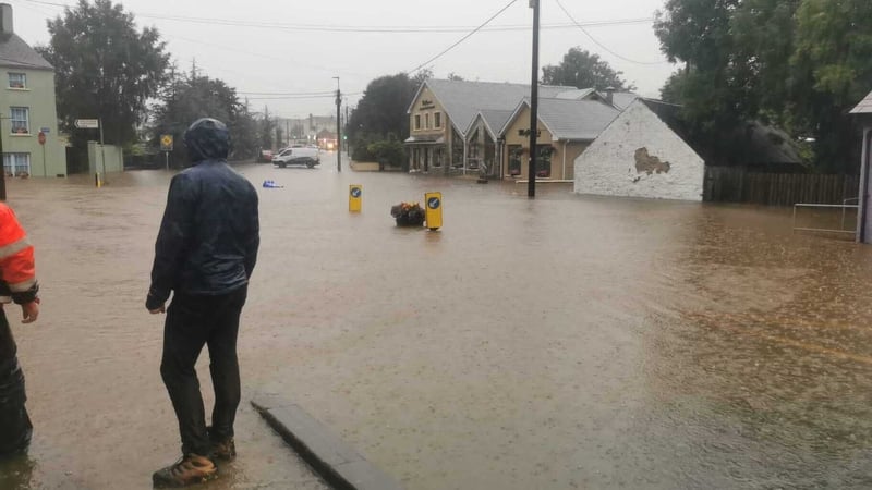 Flooding outside McGlynn's restaurant in Castlefinn (Pics courtesy: Seamus McGlynn)