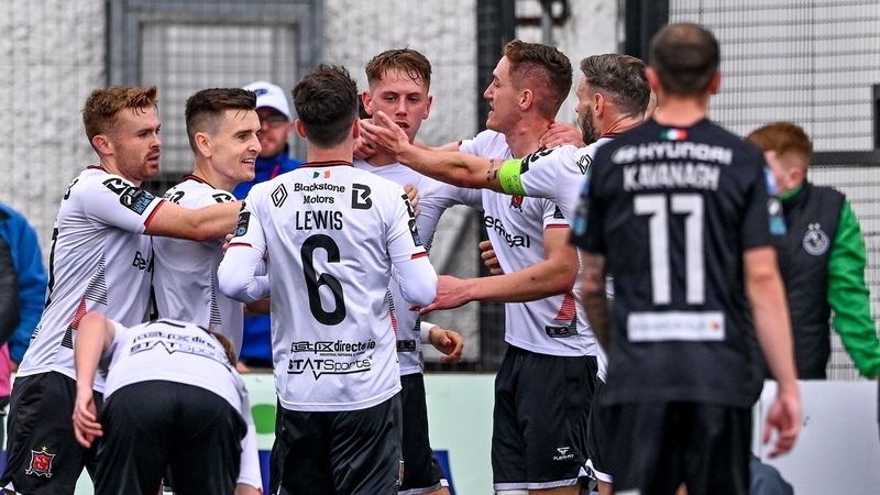 Muller celebrates his winner with team-mates