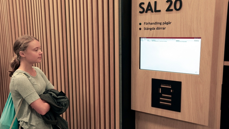Greta Thunberg was before a district court in Malmo