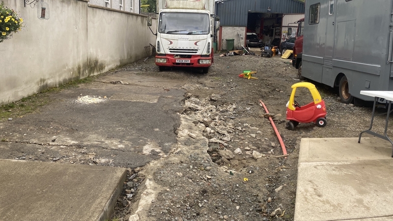 The flooding caused damage to the back yard of William Hyndman's home