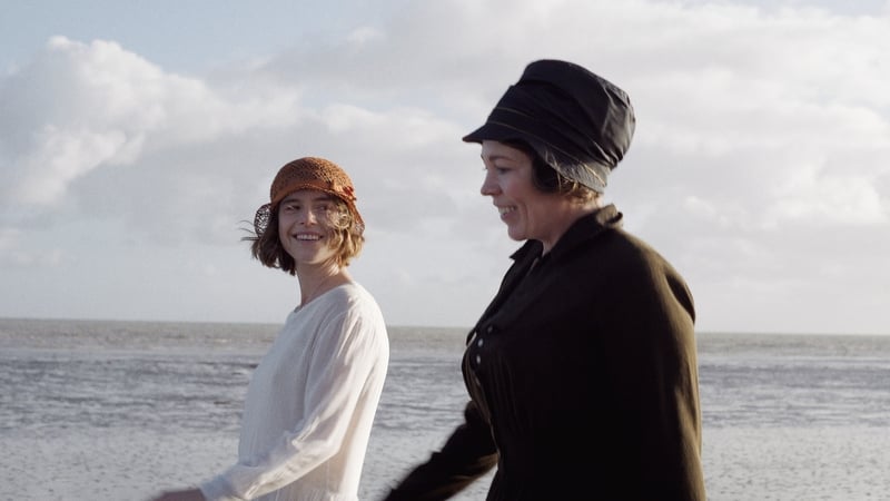 Jessie Buckley and Olivia Colman as Rose and Edith in Wicked Little Letters