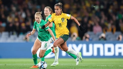 Mary Fowler in action against the Republic of Ireland