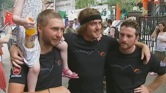 Paul Ryan, Mark Donlon and Conor Rowan cycle from Dublin to Beijing, 2008