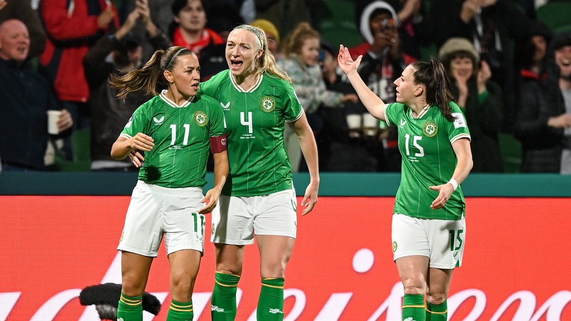 Katie McCabe (L) scored against Canada, but it was not to be for Ireland at the World CUp