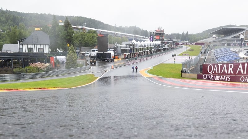 Spa-Francorchamps was hit by a deluge of rain on Thursday