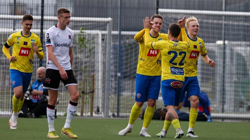 KA players celebrate after their side's first goal