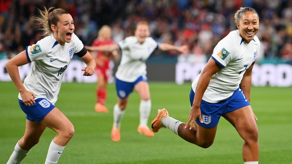 England's Lauren James (right) scored the only goal of the game against Denmark