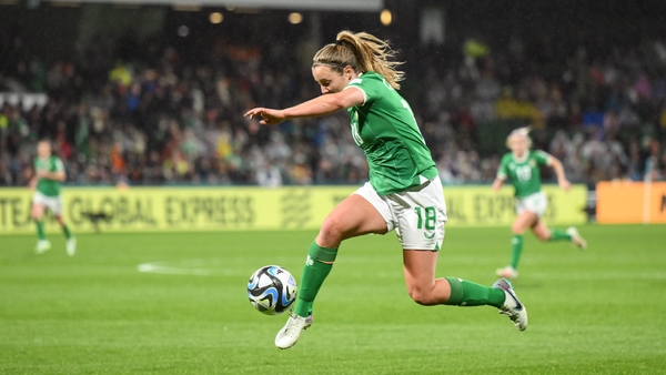 Kyra Carusa in full flow against Canada