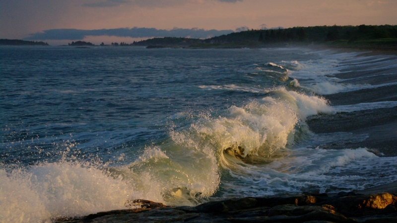 Waves crash on the coast of Maine in the eastern US (File pic)