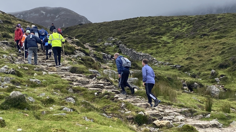 Pilgrims climb Croagh Patrick in Co Mayo for Reek Sunday