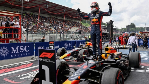 Verstappen yet again parks behind the Number 1 bollard