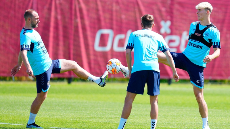 Christian Eriksen (L) and Rasmus Hojlund (R) have shared the stage for Denmark