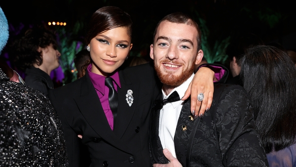 Zendaya and Angus Cloud at the Vanity Fair Oscars party in Beverly Hills in March 2022