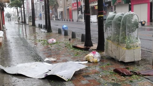 Some locations in Okinawa logged wind gusts of nearly 200km/h