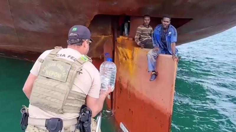 The four Nigerian stowaways were rescued by Brazilian police