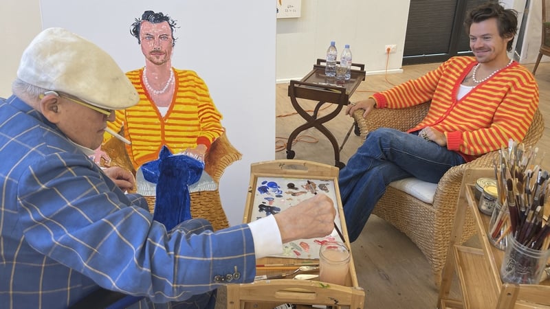 David Hockney's portrait of Harry Styles which will go on display as part of David Hockney: Drawing from Life, which opens on 2 November at the National Portrait Gallery in London