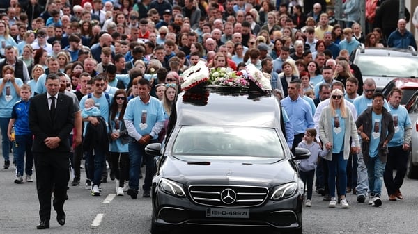 The funeral procession of Kiea McCann as it made its way to the Sacred Heart Chapel in Clones for her funeral