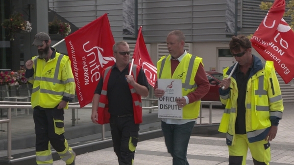 Unite members have put pickets at 17 water treatment plants
