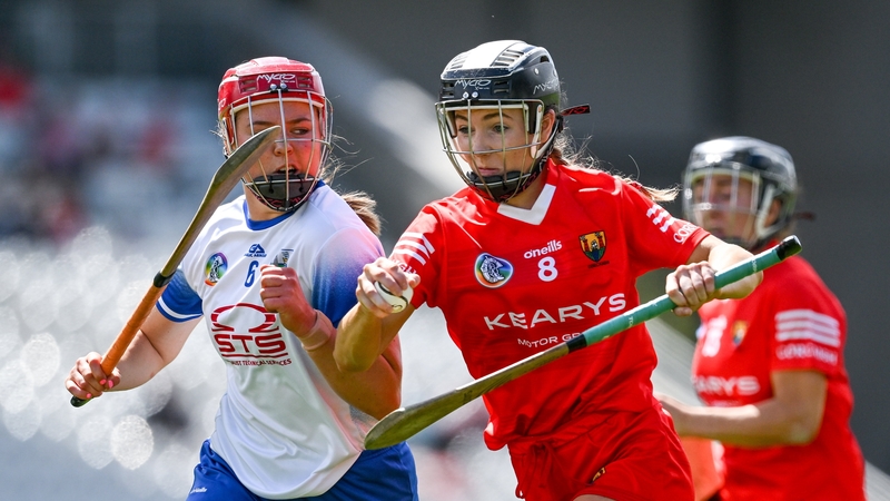 Cork's Saoirse McCarthy in action against Clodagh Carroll of Waterford