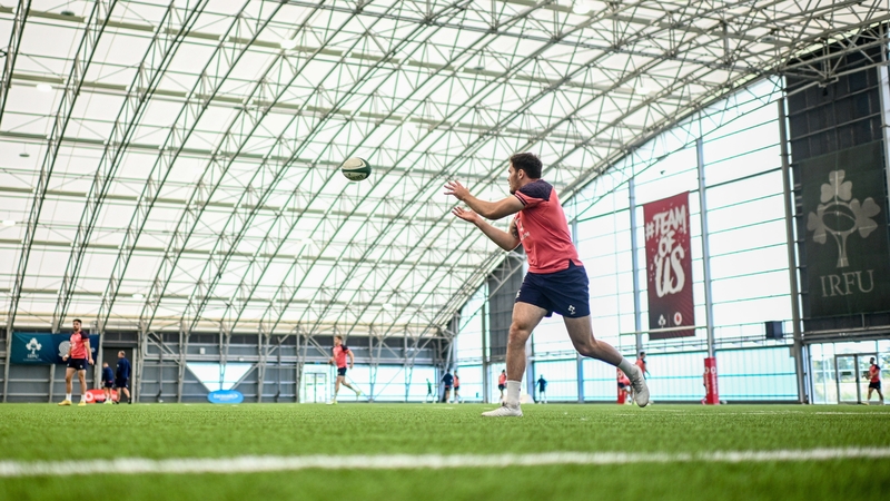 Jacob Stockdale during Ireland training at the IRFU High Performance Centre in Dublin