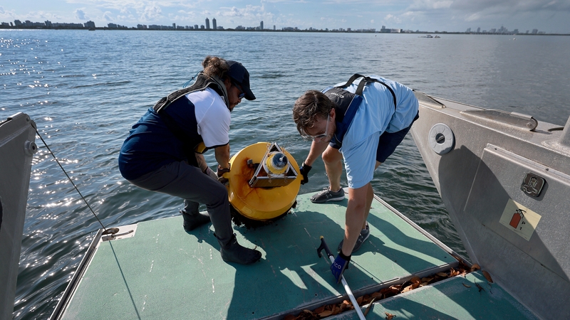 Researchers gather data on ocean temperatures in Miami, Florida