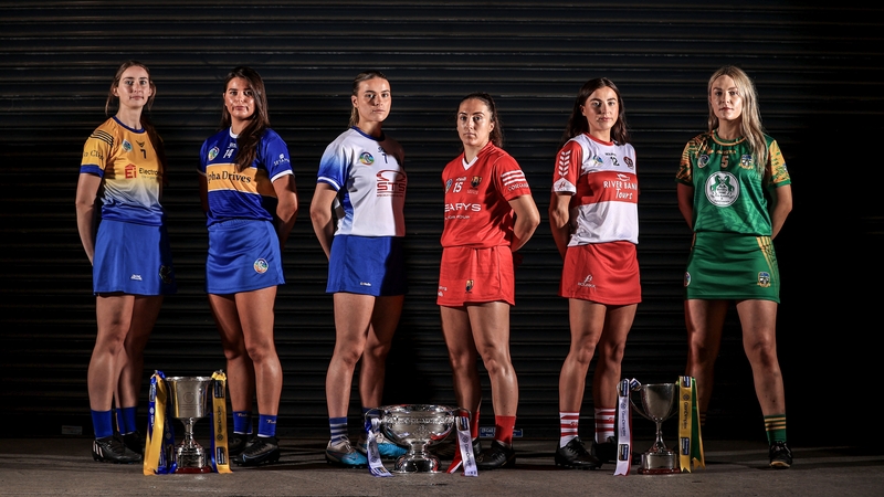 Pictured are (L-R) Clare's Sinead O'Keefe, Tipperary's Claire Stakelum, Waterford's Keeley Corbett-Barry, Cork's Amy O'Connor, Derry's Aine McAllister and Meath's Ellen Burke. Photo: INPHO/Dan Sheridan